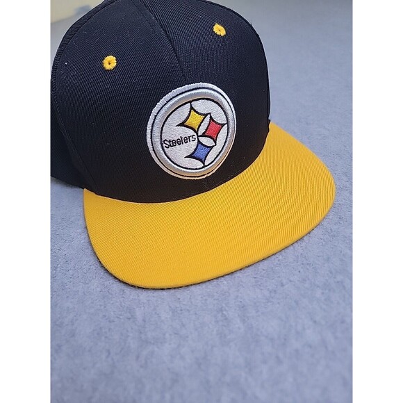 Mitchell Ness Hat Cap NFL Snapback Steelers Black Yellow Wool Embroidered Logo - Picture 12 of 12